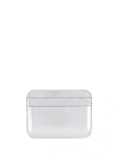 Shop Balenciaga Logo Card Holder In Silver