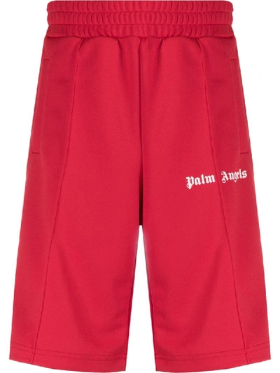 Shop Palm Angels Side-striped Track Shorts In Red