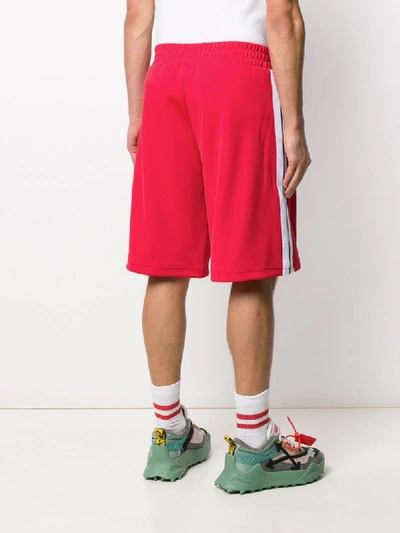Shop Palm Angels Side-striped Track Shorts In Red