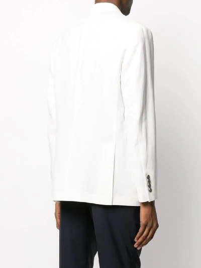 Shop Brunello Cucinelli Single-breasted Linen Blazer In White