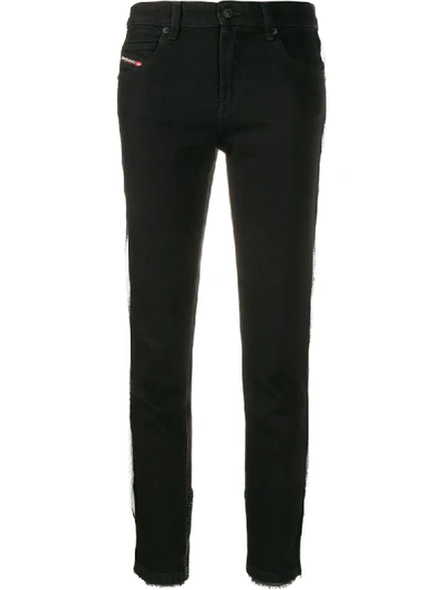 Shop Diesel Babhila Slim Leg Denim Jeans In Black