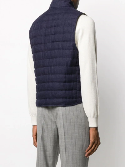 Shop Brunello Cucinelli High-neck Down Gilet In Black