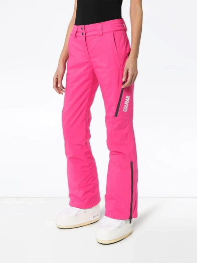 Shop Colmar Mid-rise Flared Ski Trousers In Pink