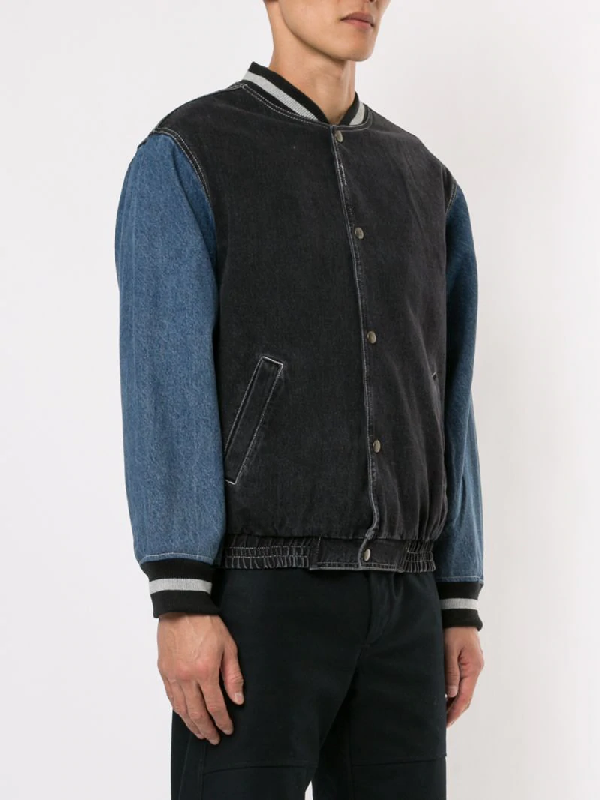 supreme denim varsity jacket black