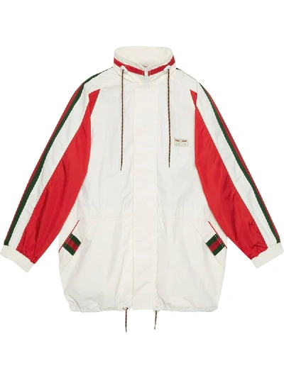 Shop Gucci Label-embellished Jacket In White