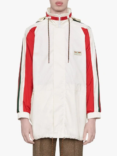 Shop Gucci Label-embellished Jacket In White