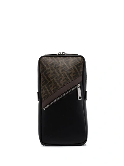Shop Fendi Ff Motif Panelled Backpack In Black