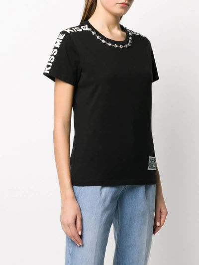 Shop Pinko Kiss Me T-shirt In Black