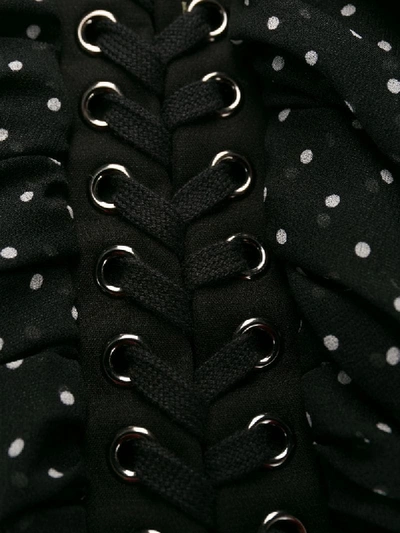 Shop Dolce & Gabbana Polka Dot Midi-dress In Black