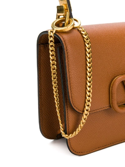 Shop Valentino Small Vsling Shoulder Bag In Brown
