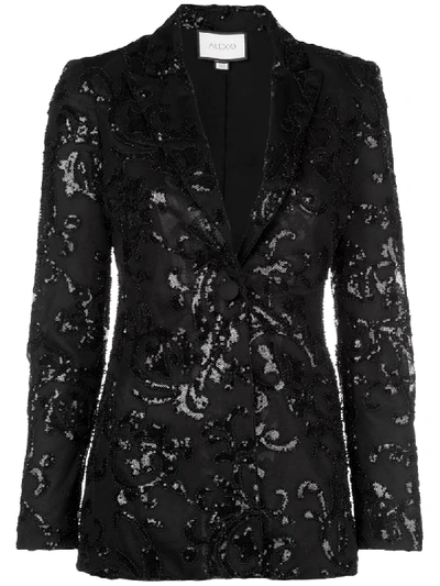 Shop Alexis Embroidered Fitted Blazer In Black