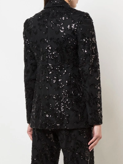 Shop Alexis Embroidered Fitted Blazer In Black