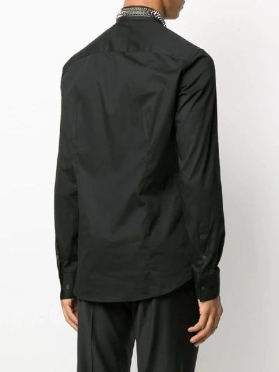 Shop Philipp Plein Studded Long-sleeved Shirt In Black