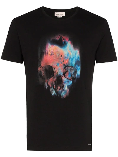 Shop Alexander Mcqueen Skull-print Cotton T-shirt In Black