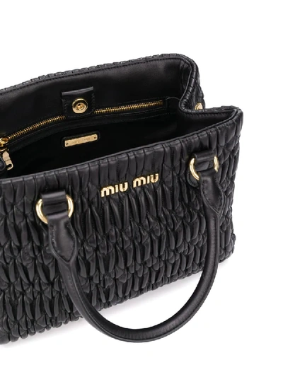 Shop Miu Miu Cloqué Nappa Bag In Black