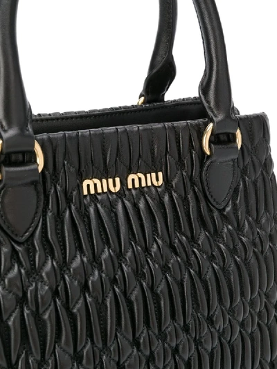 Shop Miu Miu Cloqué Nappa Bag In Black