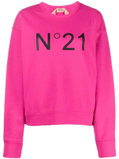 Shop N°21 Logo Printed Sweatshirt In Pink