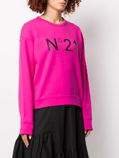 Shop N°21 Logo Printed Sweatshirt In Pink