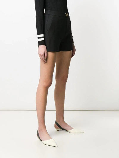 Shop Valentino Vgold High-waisted Shorts In Black