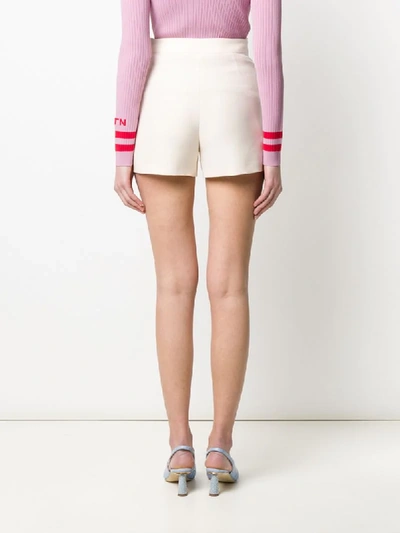 Shop Valentino Vgold High-waisted Shorts In Neutrals