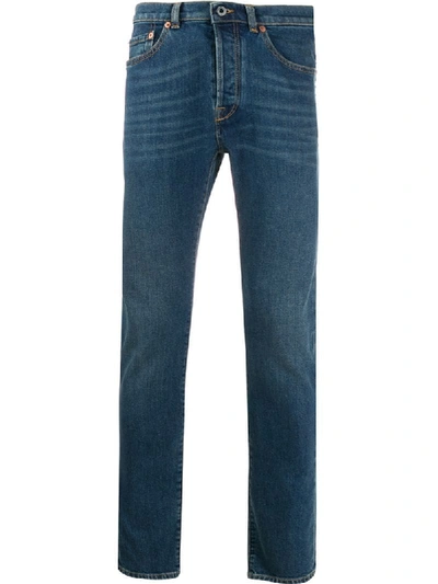 Shop Valentino Slim-fit Mid-rise Jeans In Blue