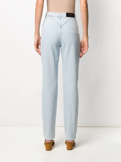 Shop Alberta Ferretti High-waisted Straight Leg Jeans In Blue