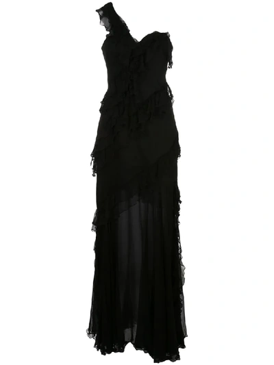 Shop Amur Asymmetrisches Maxikleid In Black