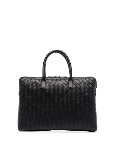 Shop Bottega Veneta Intrecciato Briefcase In Black