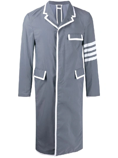 Shop Thom Browne 4-bar Classic Unconstructed Overcoat In Grey