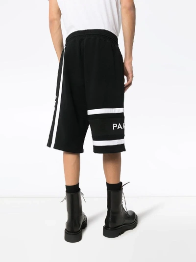 Shop Givenchy Embroidered Logo Track Shorts In Black
