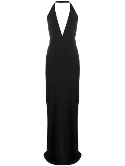 Shop Tom Ford Long V-neck Dress In Black