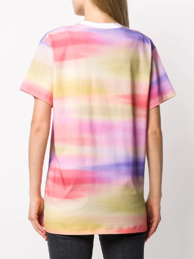 Shop See By Chloé Rainbow Logo Cotton T-shirt In Pink