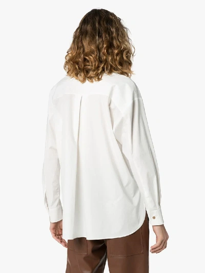 Shop Lvir V-neck Buttoned Shirt In White