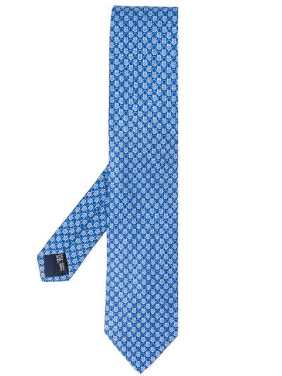 Shop Ferragamo Interlocking Gancini Tie In Blue