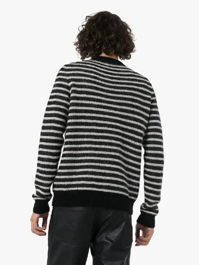 Shop Saint Laurent Horizontal-stripe Jumper In Black