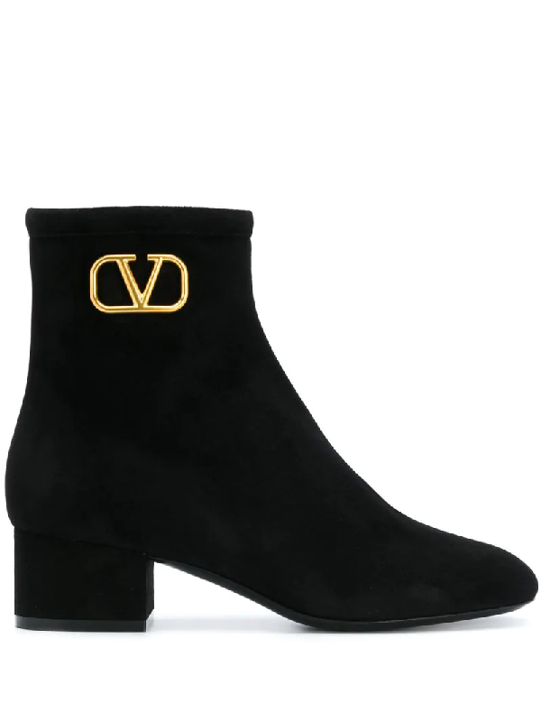 valentino black ankle boots