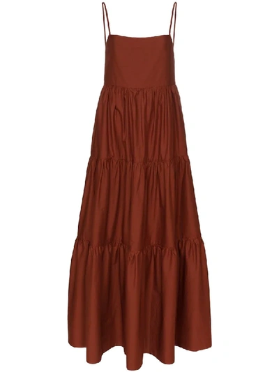 Shop Matteau Tiered Maxi Dress In Brown