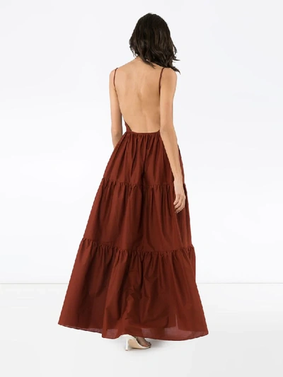Shop Matteau Tiered Maxi Dress In Brown