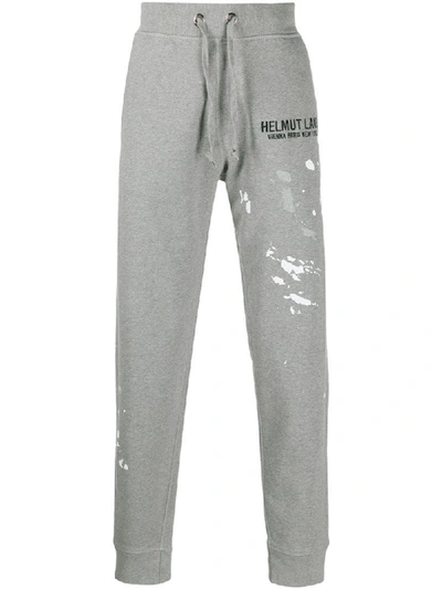 Shop Helmut Lang Paint Splatter Track Pants In Grey