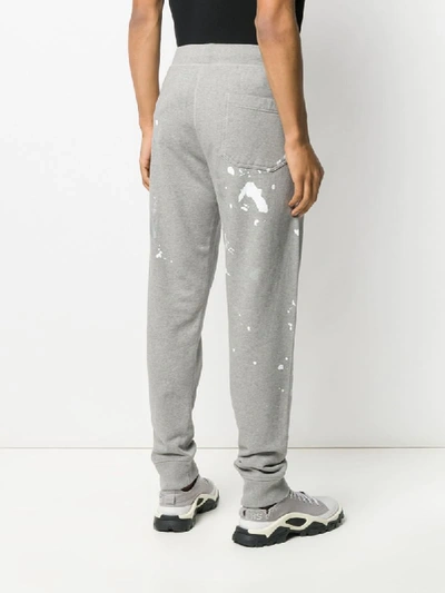 Shop Helmut Lang Paint Splatter Track Pants In Grey