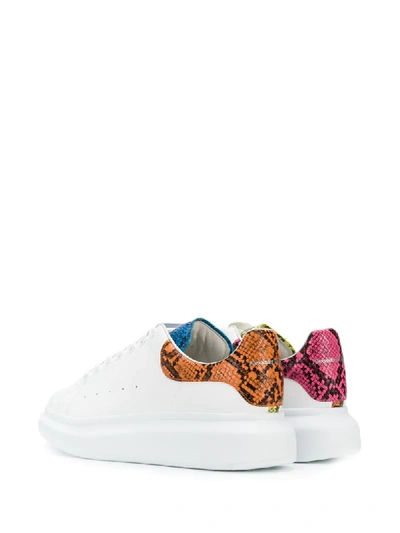 Shop Alexander Mcqueen Oversized Snakeskin-effect Detail Sneakers In White