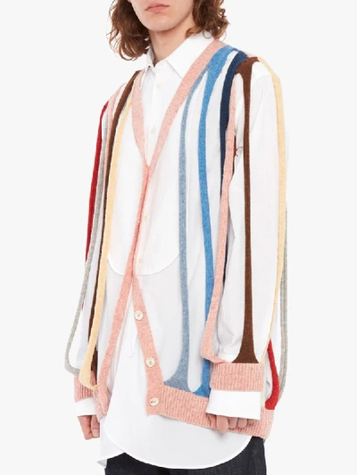 Shop Jw Anderson Tubular Knitted Cardigan In Pink