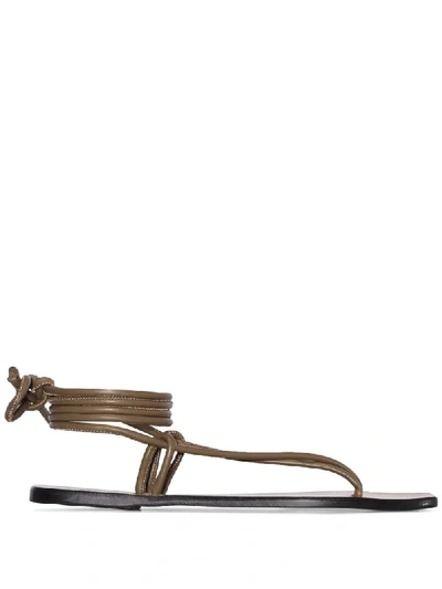 Shop Atp Atelier Alezio Thong-strap Sandals In Brown