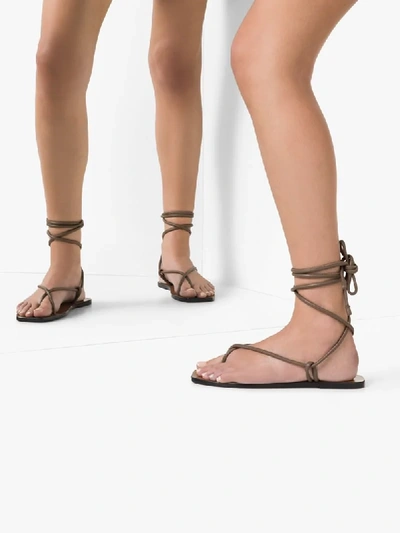 Shop Atp Atelier Alezio Thong-strap Sandals In Brown