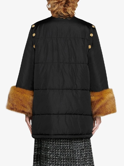 Shop Gucci Detachable Sleeves Padded Jacket In Black