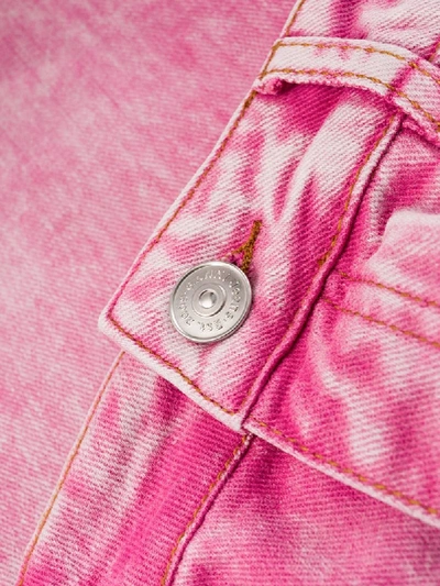 Shop Ganni Low-rise Washed Denim Jeans In Pink