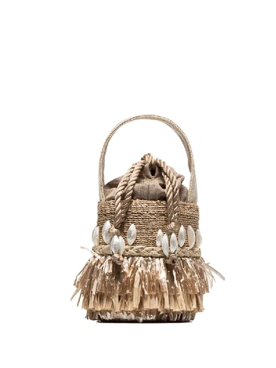 Shop Aranaz 'tenta Abaca' Beuteltasche In Neutrals