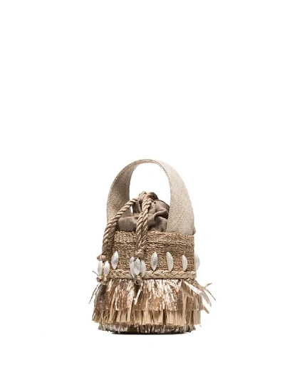 Shop Aranaz 'tenta Abaca' Beuteltasche In Neutrals