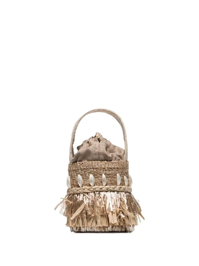 Shop Aranaz 'tenta Abaca' Beuteltasche In Neutrals