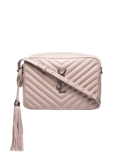 Shop Saint Laurent Lou Quilted Crossbody Bag In Pink